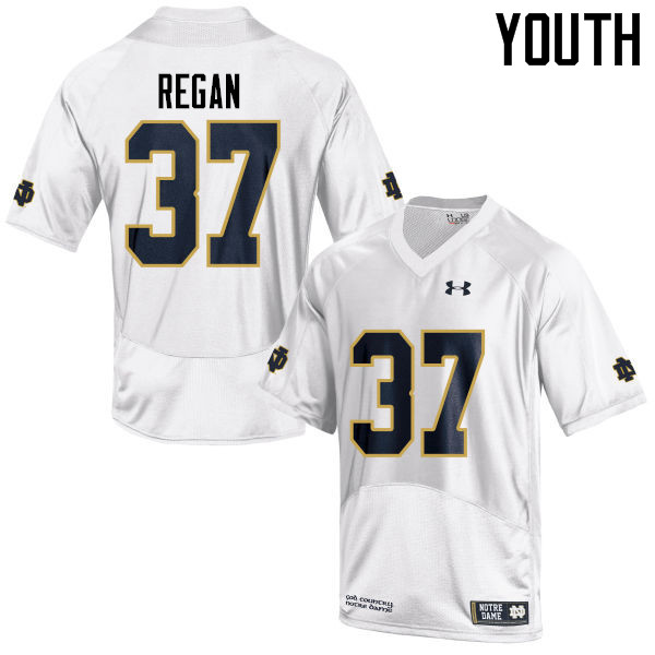 Youth #37 Robert Regan Notre Dame Fighting Irish College Football Jerseys-White